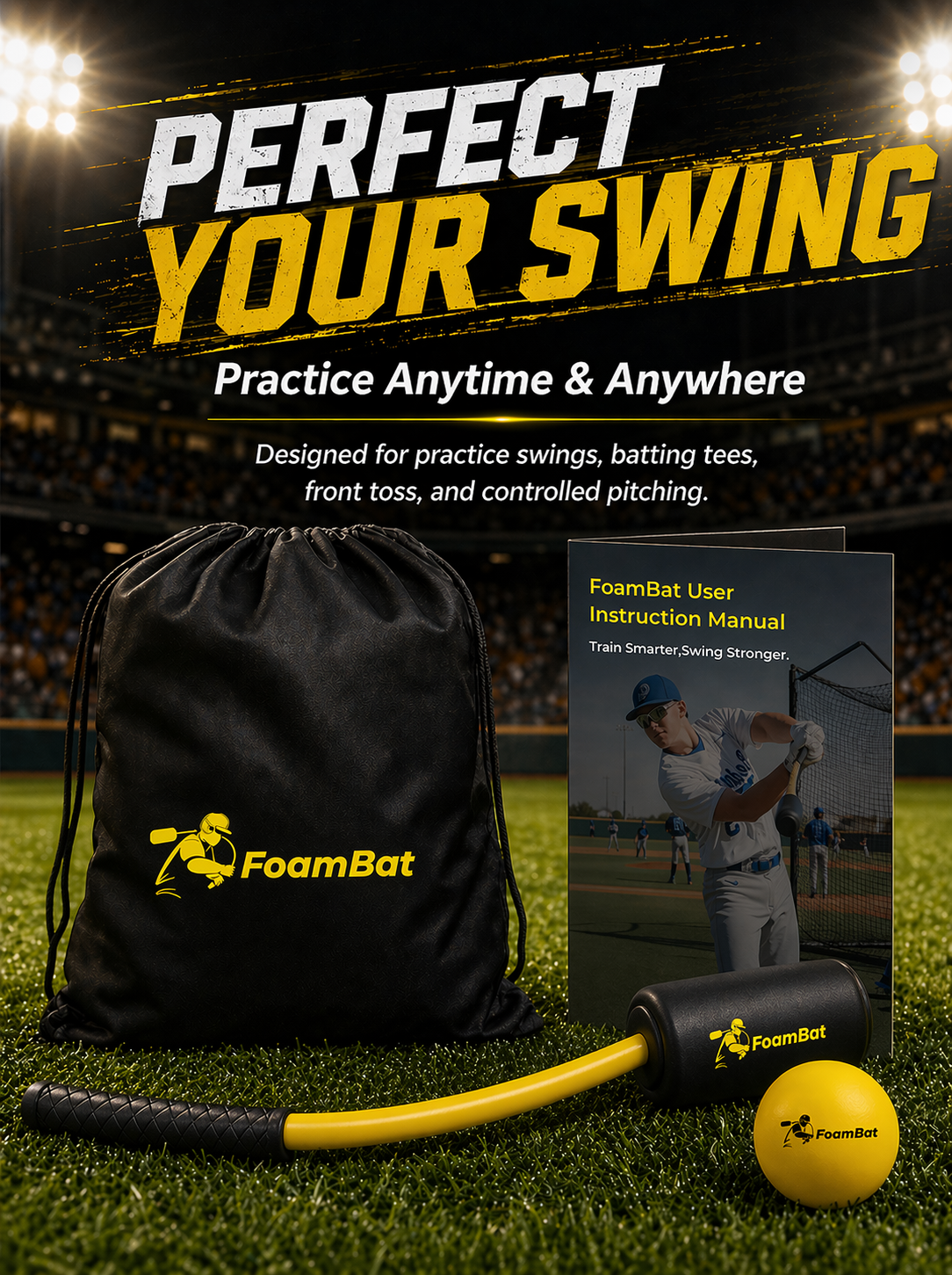 FoamBat practice anytime and anywhere graphic